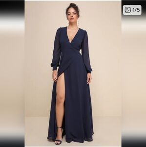 Lulus Elegant Navy Blue Evening Gown